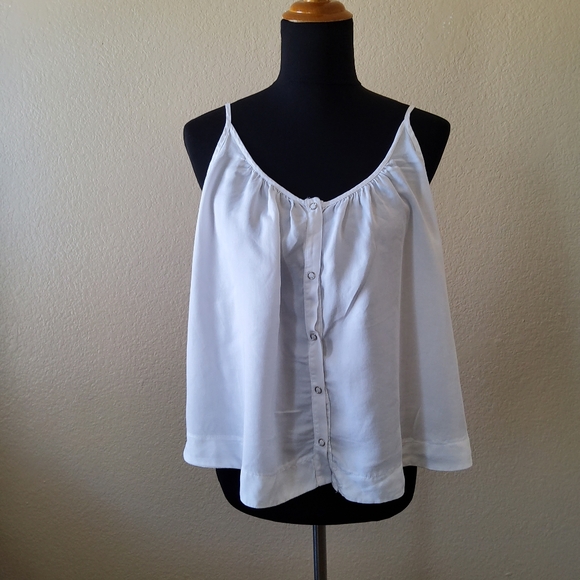Red Haute Tops - Red Haute Spaghetti Strap Cami Tank Sleeveless Button Down Top Size S White New
